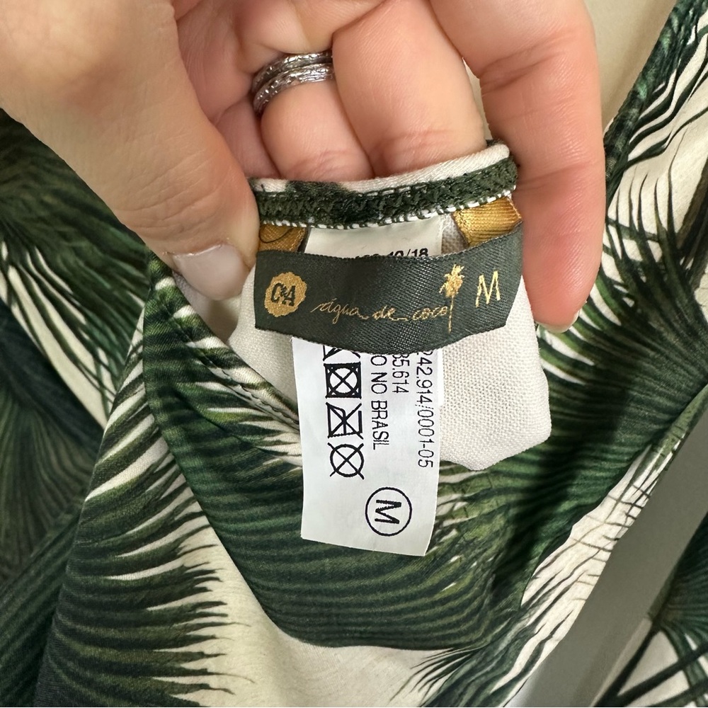 Agua de Coco Palm Print Long Sleeve One Piece Swimsuit - Picture 3 of 9